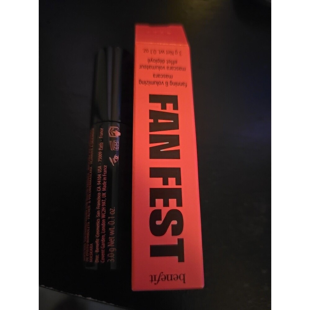 BENEFIT FAN FEST FANNING & VOLUMIZING MASCARA HYPER BLACK 0.1oz 3 g. NEW IIN BOX